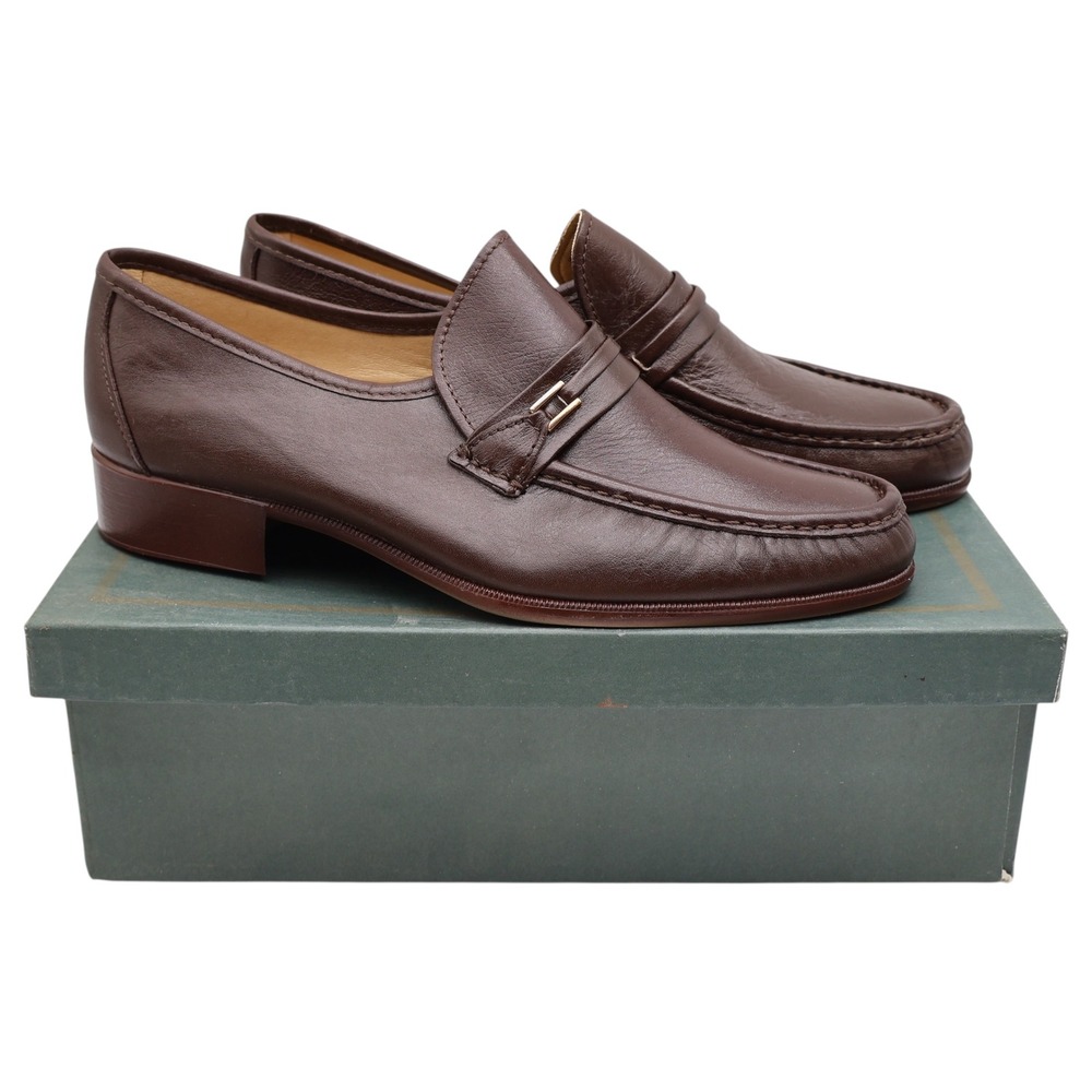 Jarman Loafers Mens 10.5 M Vintage Brown Leather Made in Italy 01-4681 NOS